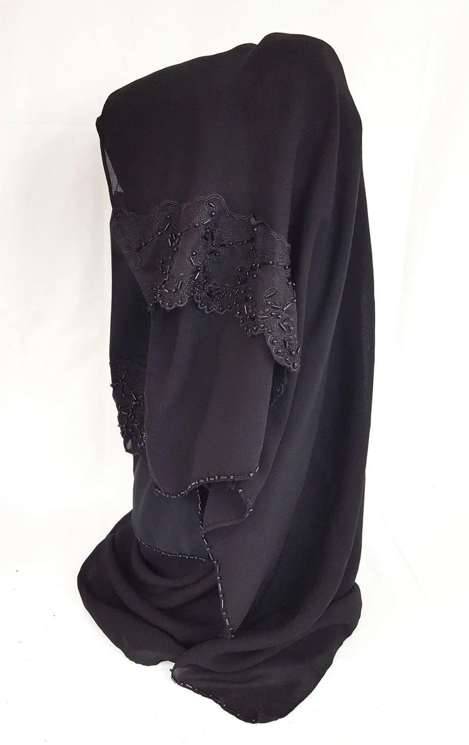 Premium Quality Women 2-PCS Black Niqab Scarf Set Collection