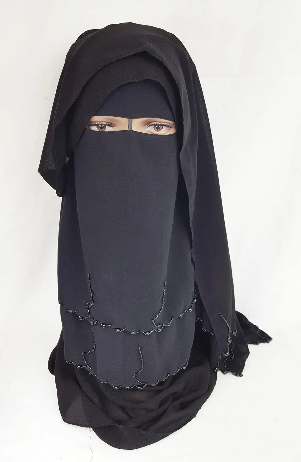 Premium Quality Women 2-PCS Black Niqab Scarf Set Collection