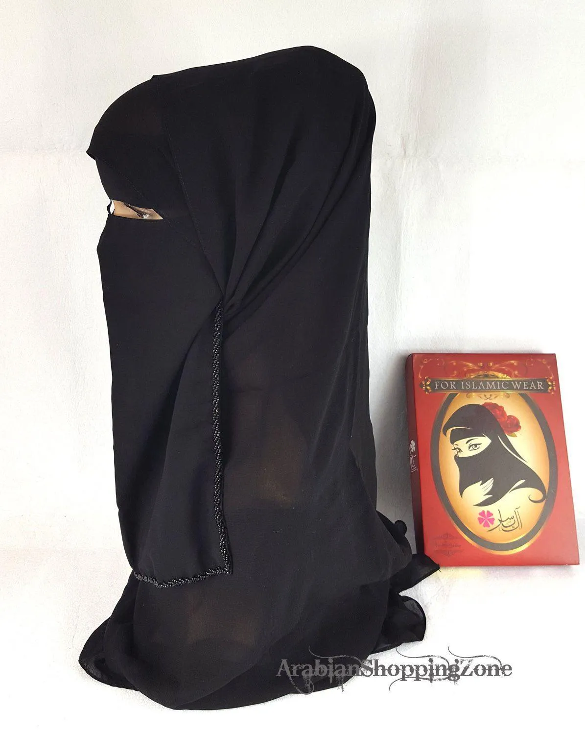 Premium Quality Women 2-PCS Black Niqab Scarf Set Collection
