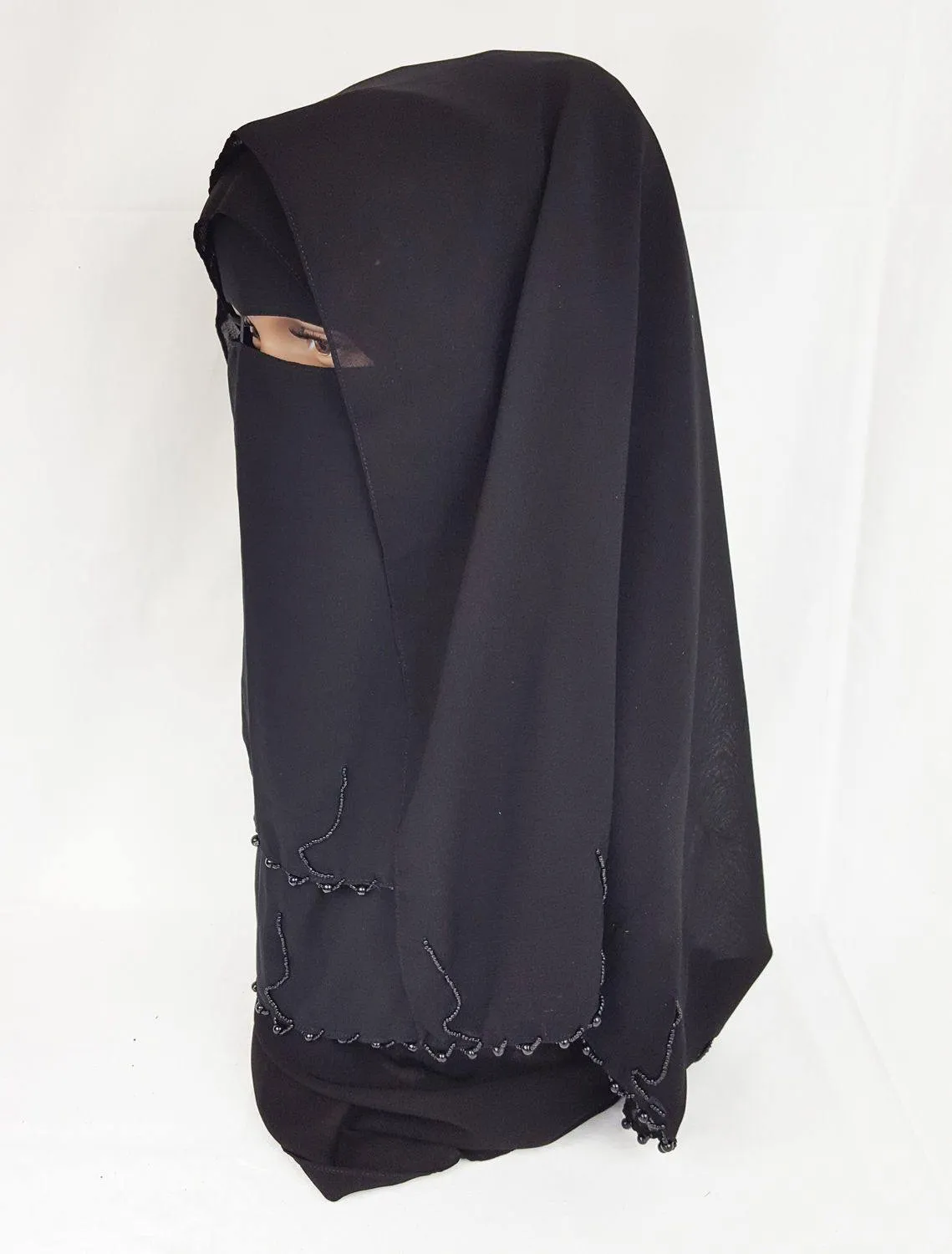 Premium Quality Women 2-PCS Black Niqab Scarf Set Collection