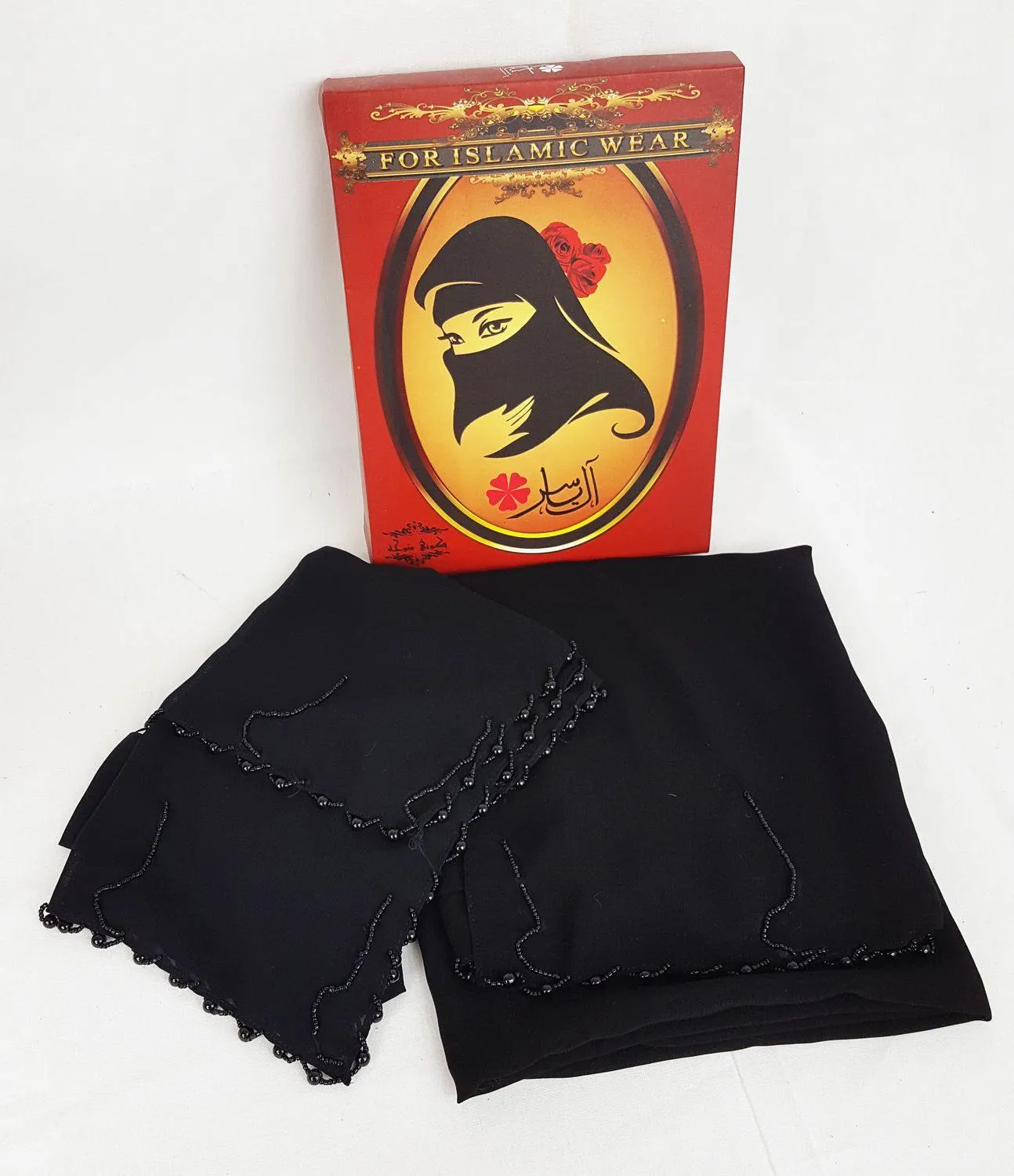 Premium Quality Women 2-PCS Black Niqab Scarf Set Collection