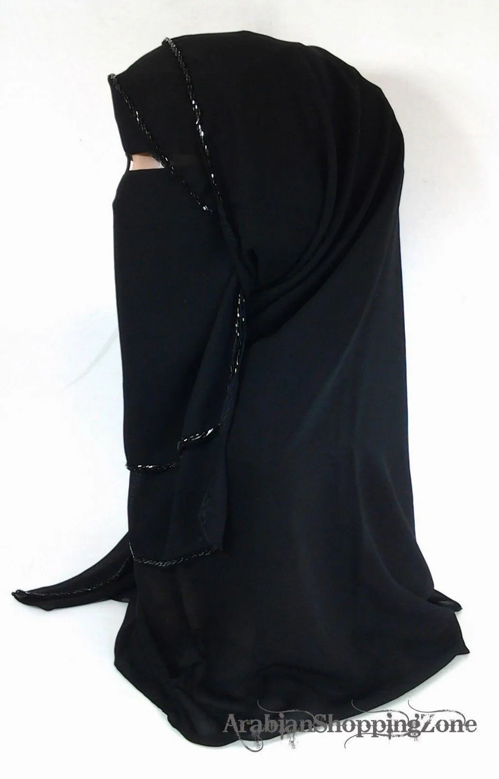Premium Quality Women 2-PCS Black Niqab Scarf Set Collection