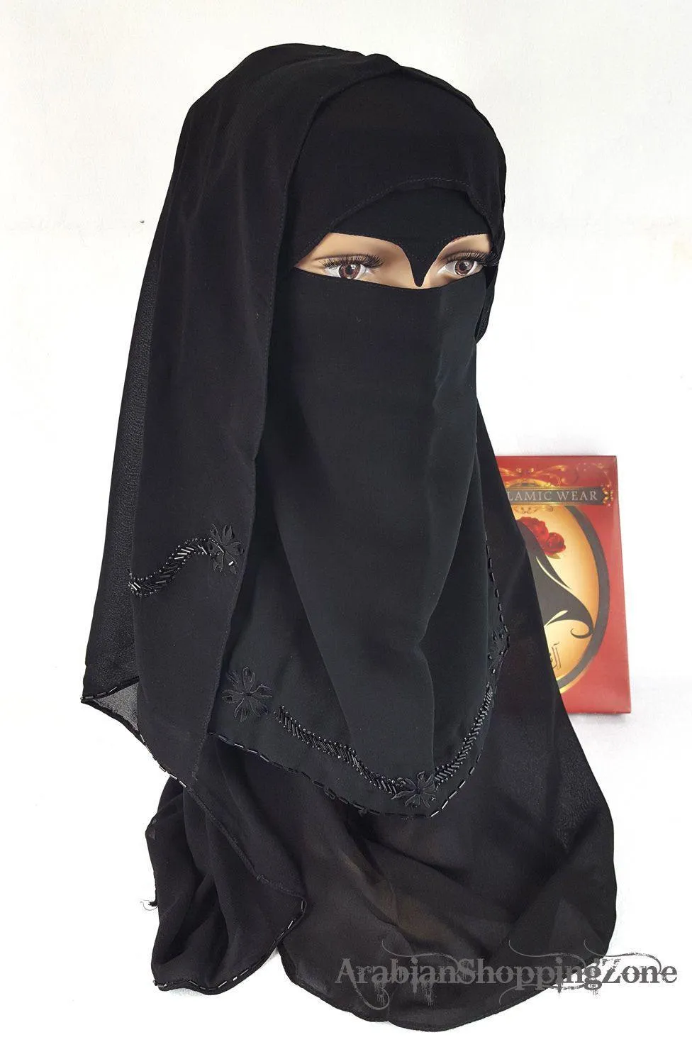 Premium Quality Women 2-PCS Black Niqab Scarf Set Collection
