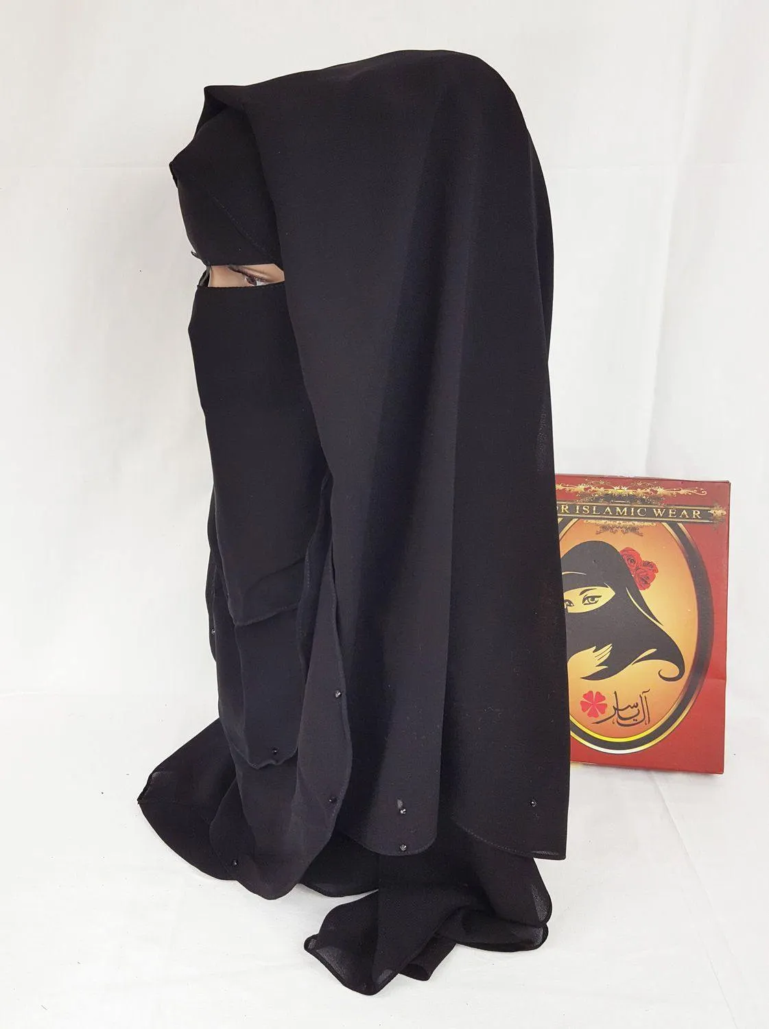 Premium Quality Women 2-PCS Black Niqab Scarf Set Collection