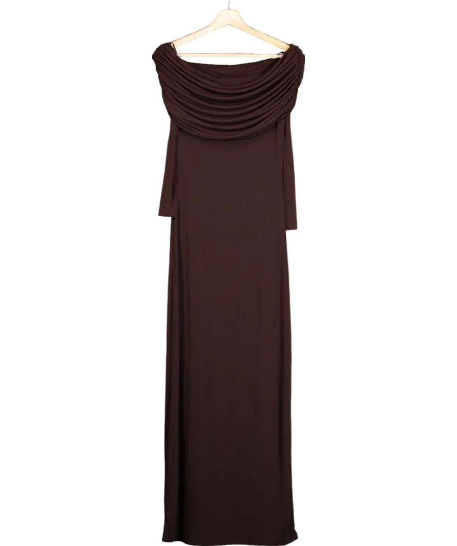 PRETTY LAVISH Brown Ruffled Dress UK 8