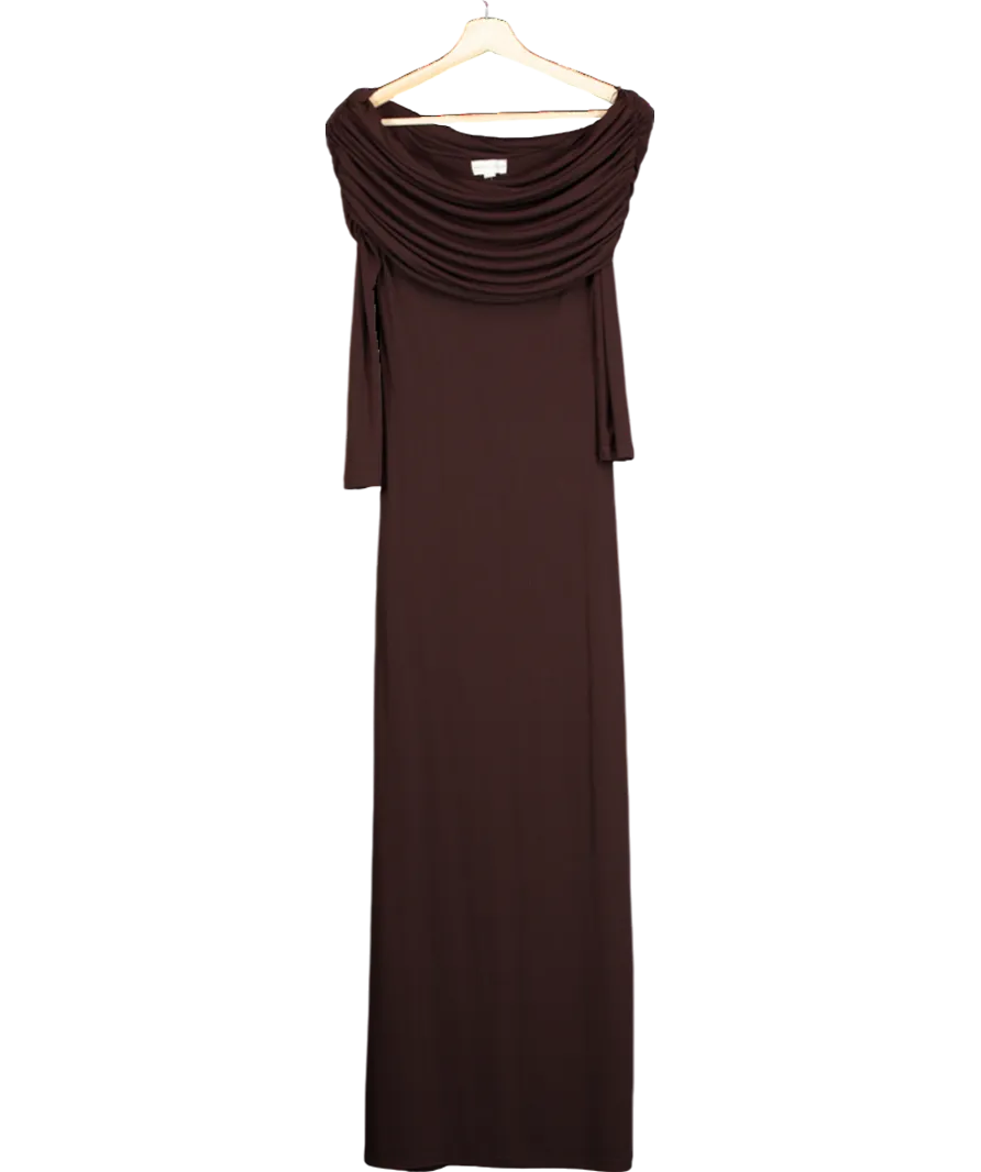 PRETTY LAVISH Brown Ruffled Dress UK 8