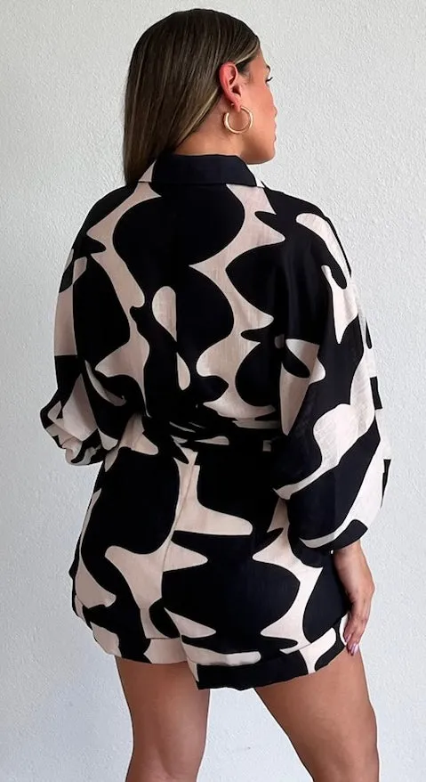 Pretty Perception Abstract Print Romper
