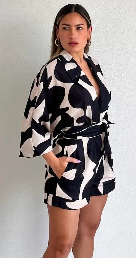 Pretty Perception Abstract Print Romper