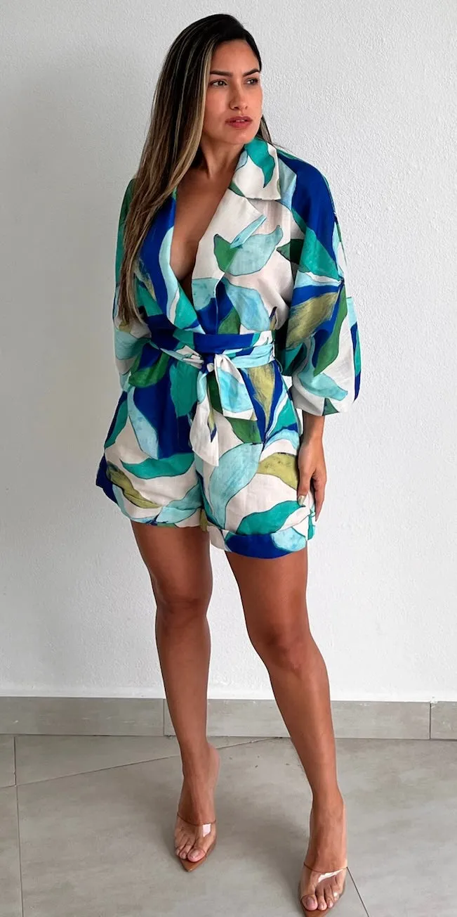 Pretty Perception Tropical Print Romper