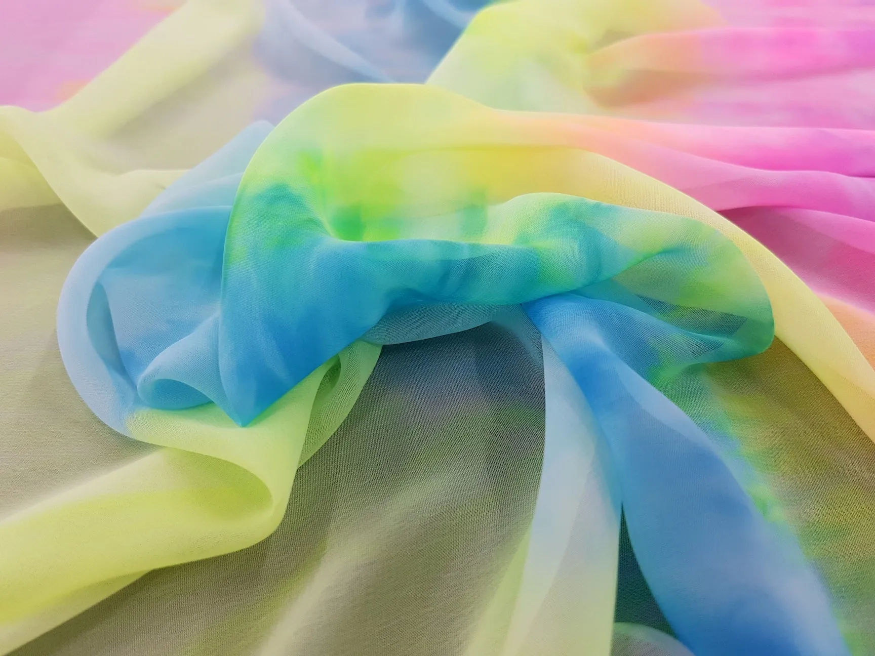 Printed Chiffon Tie Dye Ocean