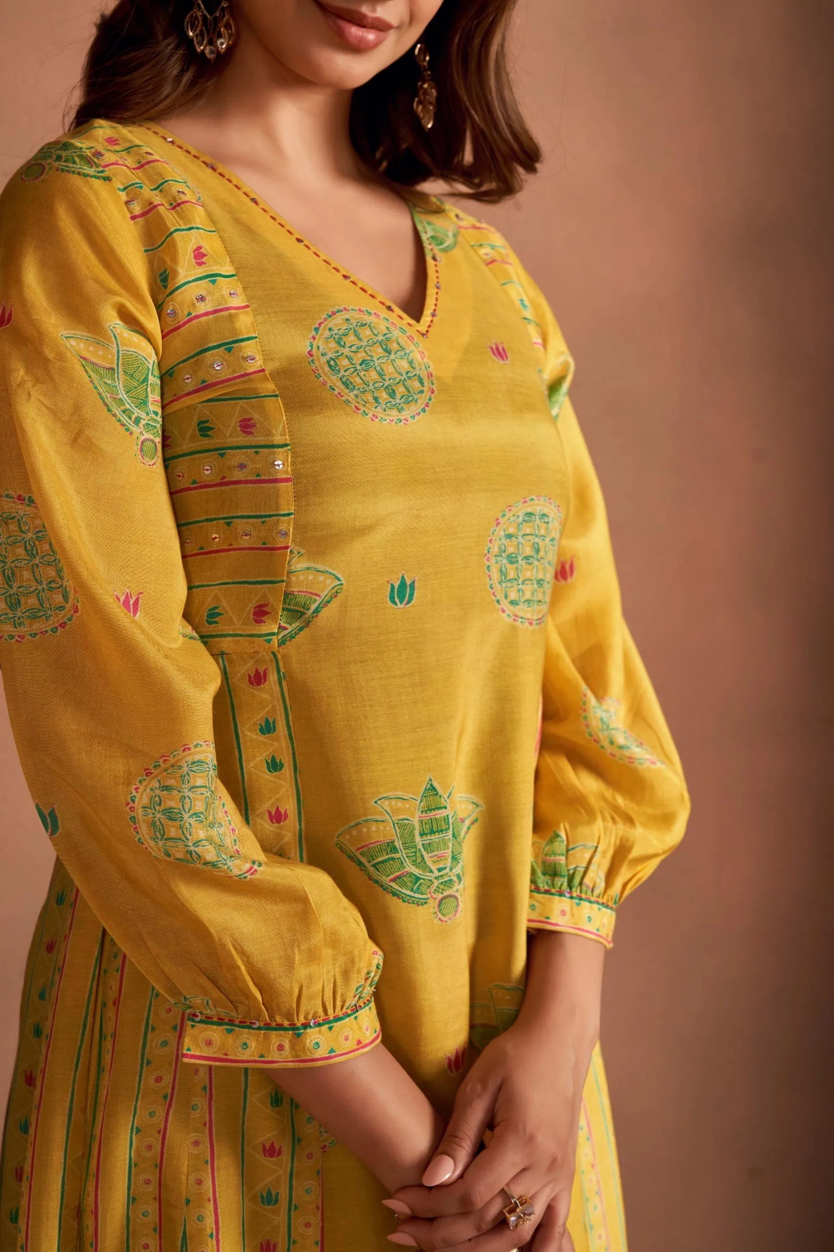 Printed muslin Viscose Kurta set
