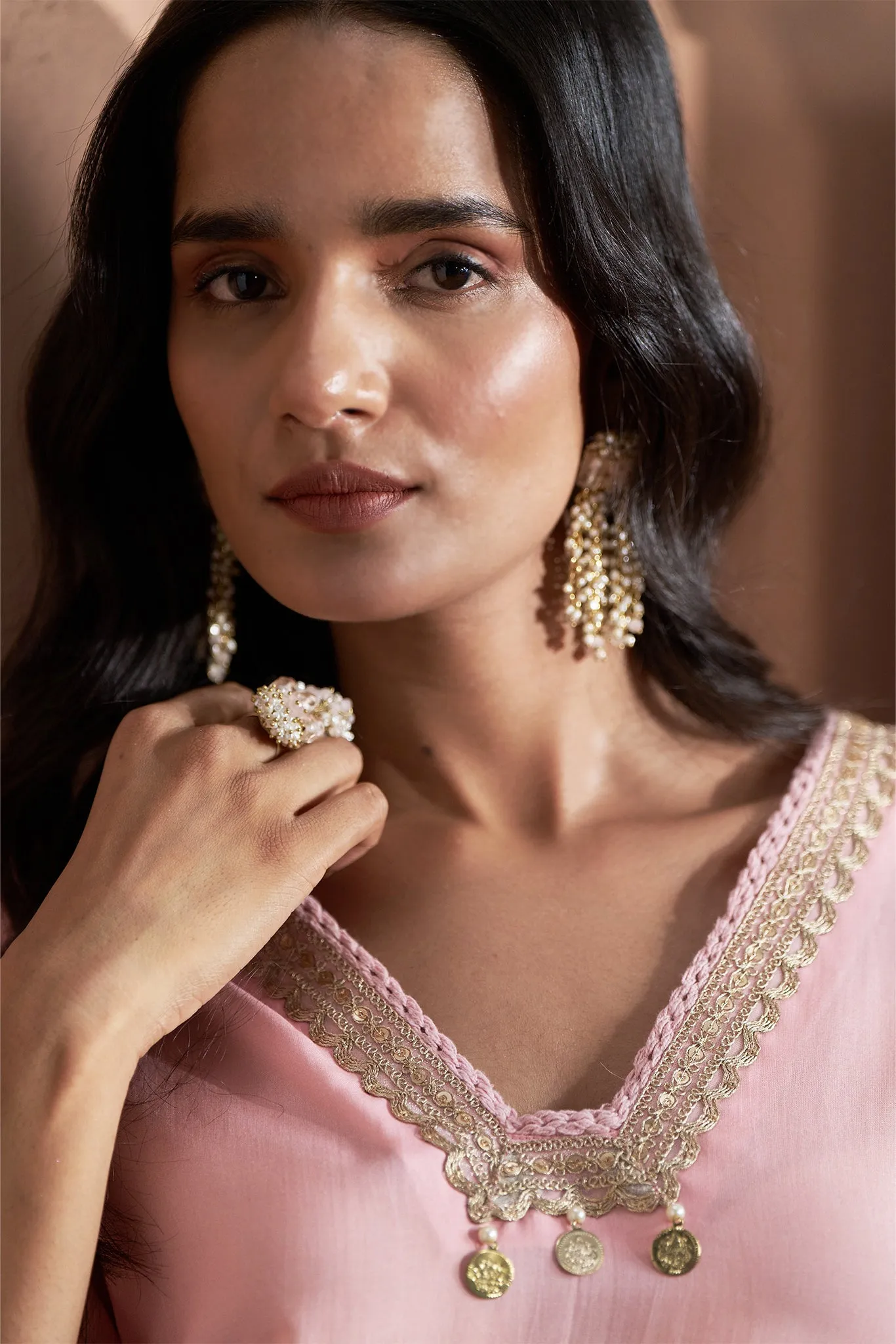 Printed Pink Kurta Set