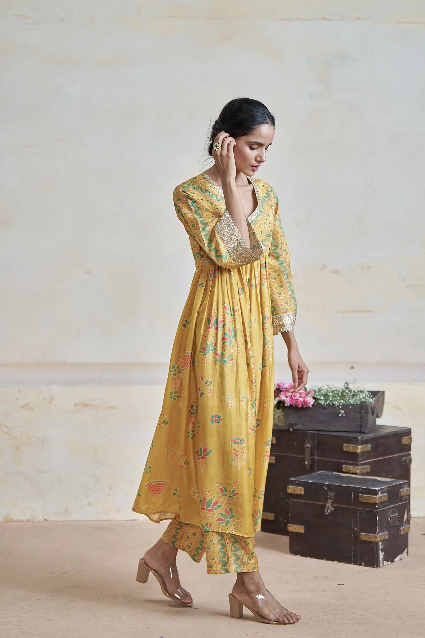 Printed Viscose Muslin Kurta Set