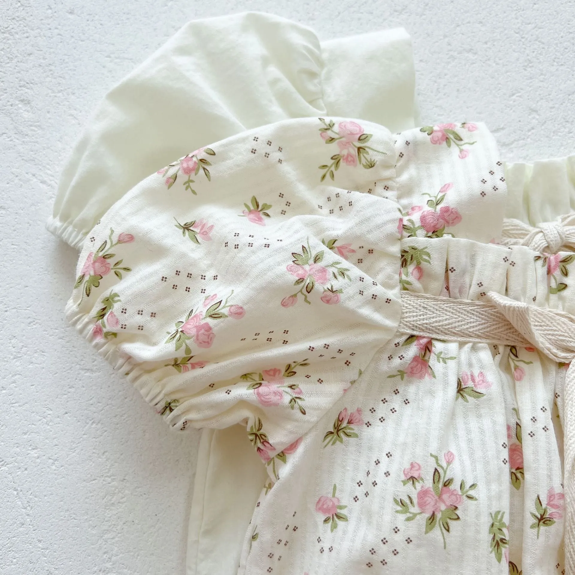 Puff Sleeve Bow Romper