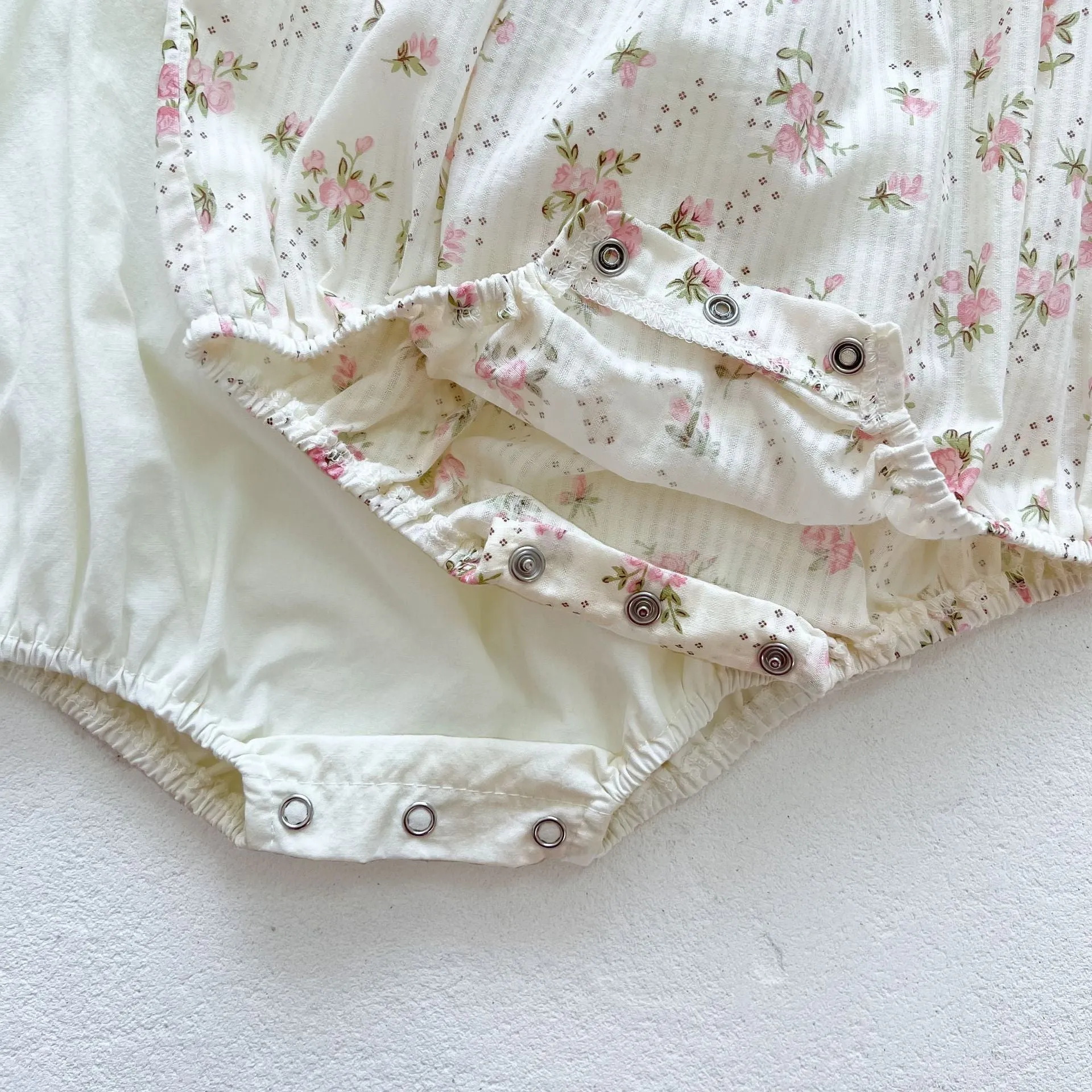 Puff Sleeve Bow Romper