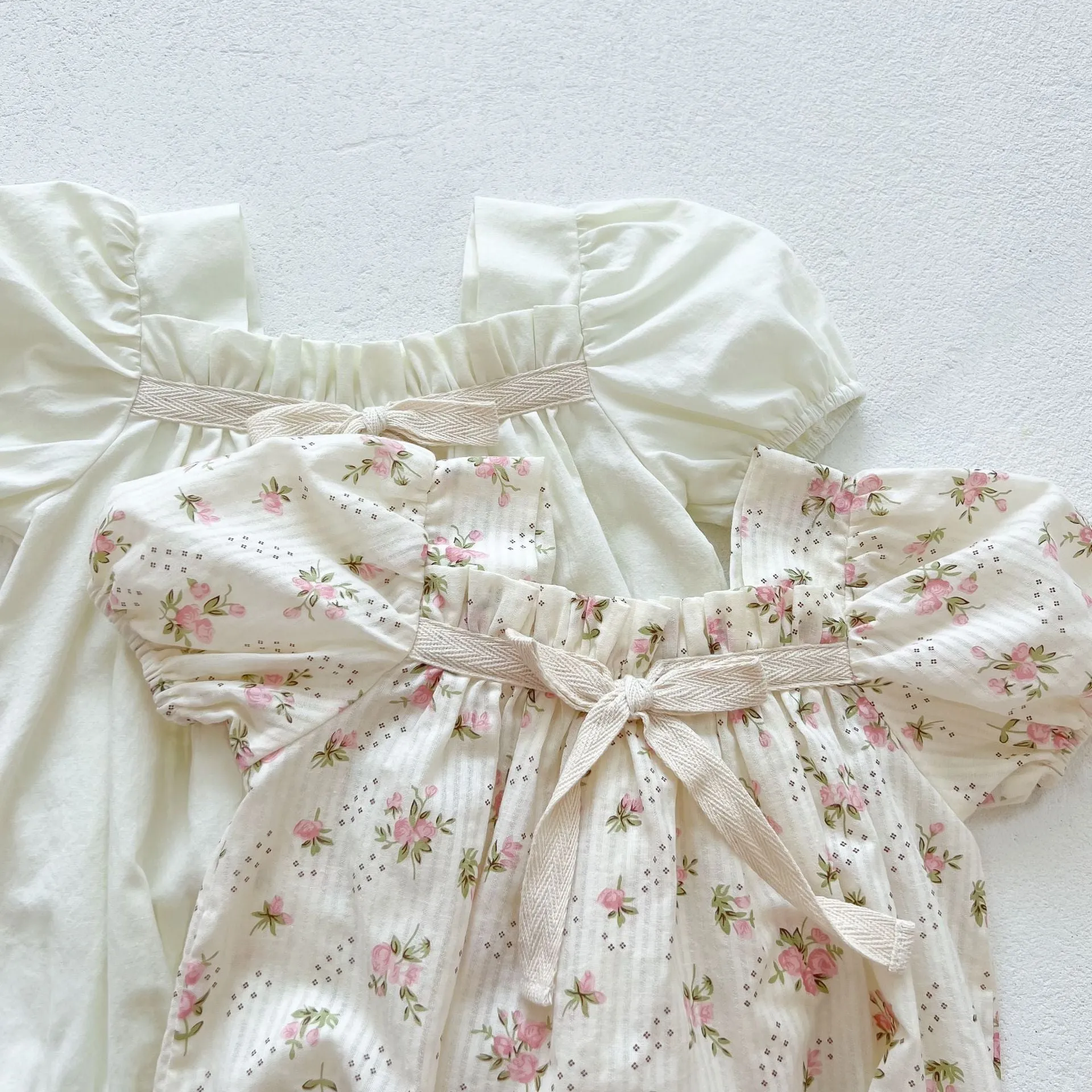 Puff Sleeve Bow Romper