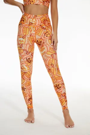 Pumpkin Spice Sculpt Leggings – Halloween Jack-O’-Lantern Print