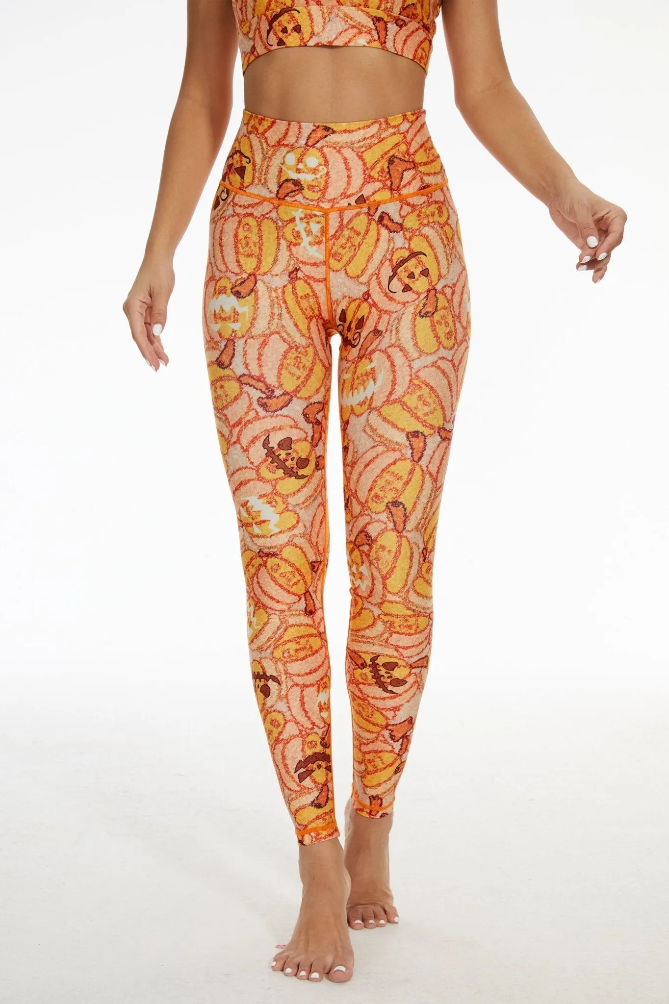 Pumpkin Spice Sculpt Leggings – Halloween Jack-O’-Lantern Print