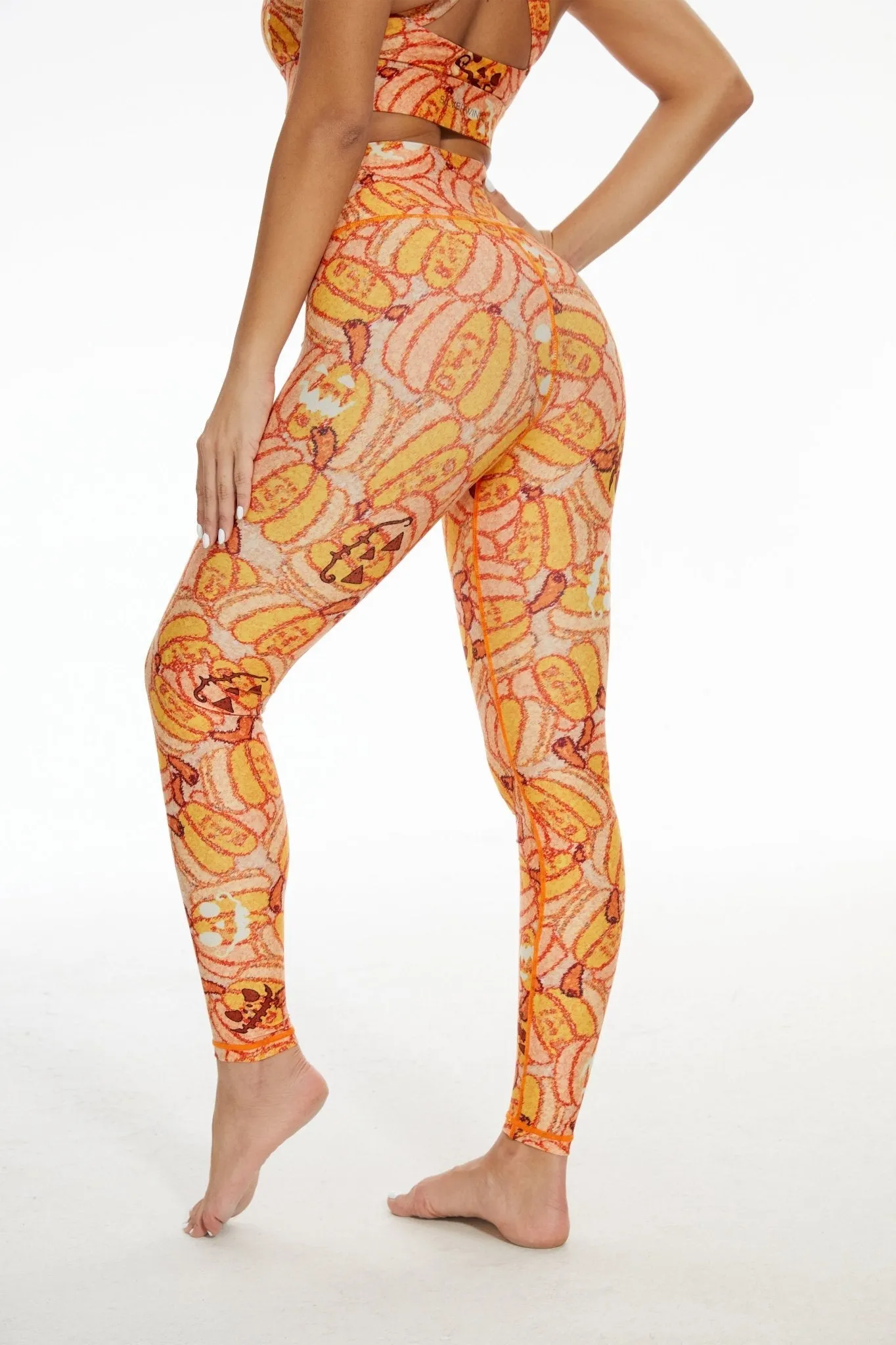 Pumpkin Spice Sculpt Leggings – Halloween Jack-O’-Lantern Print
