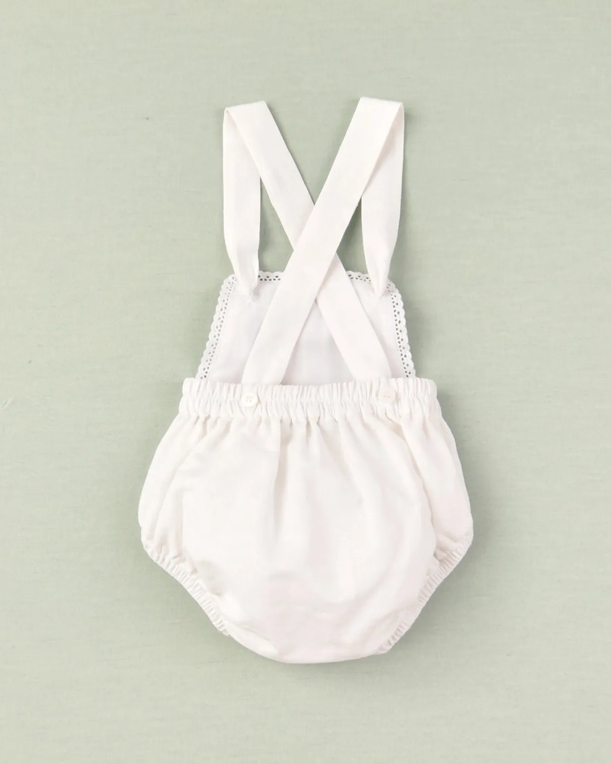 "Eliah" Blue Striped Dungaree Romper