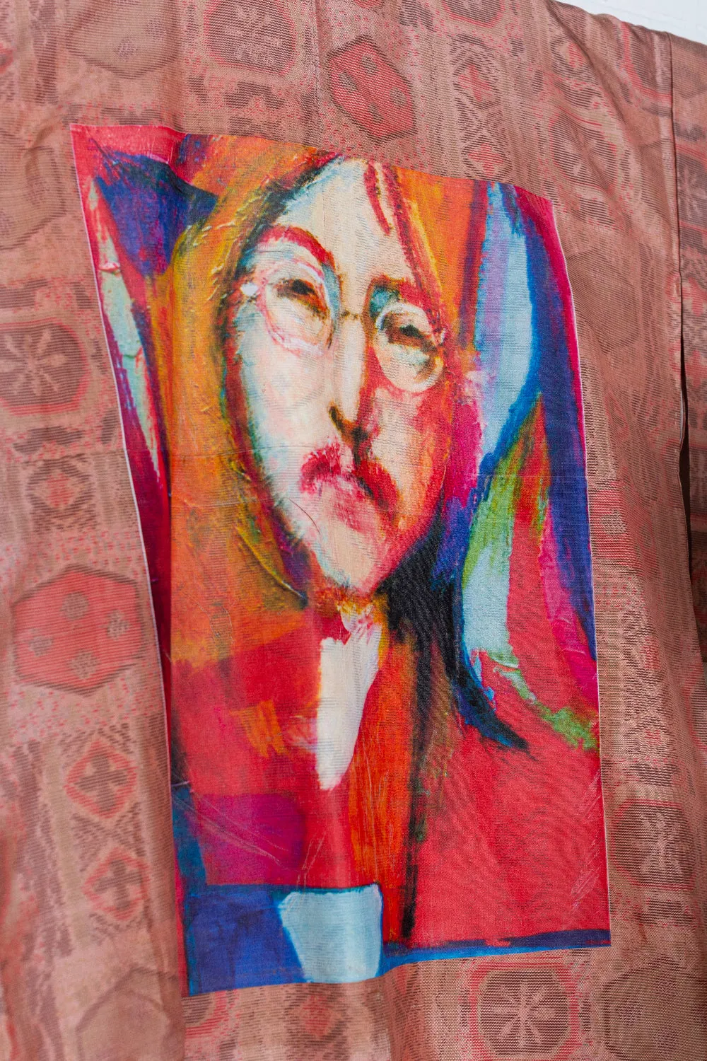 "John Lennon" Reimagined Vintage Kimono - Kimono Zulu Artist Collaboration with David Adickes