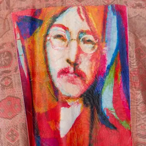 "John Lennon" Reimagined Vintage Kimono - Kimono Zulu Artist Collaboration with David Adickes