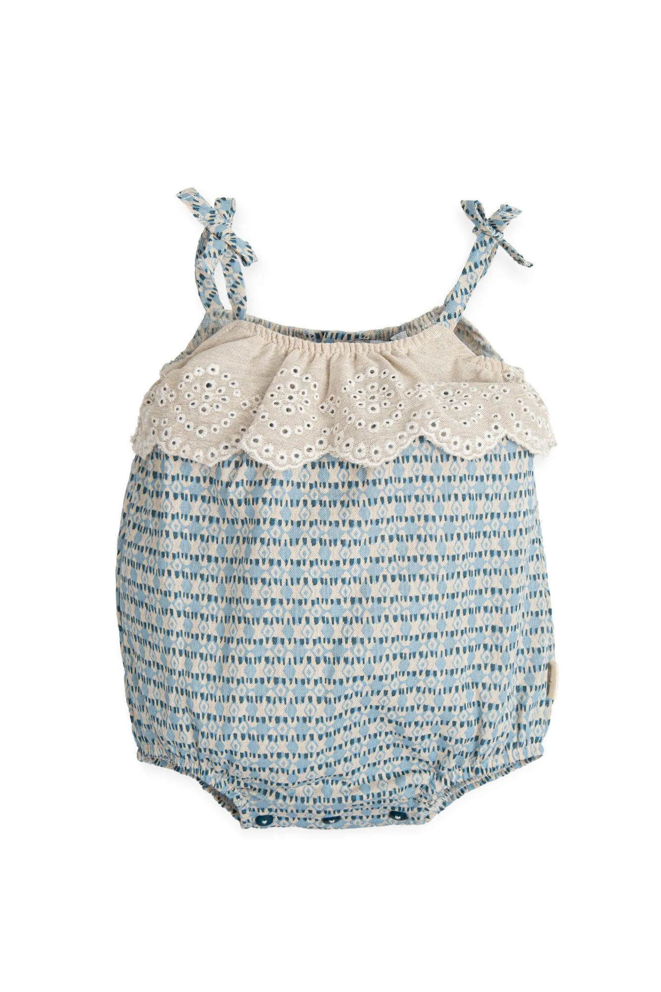 "Lia" Linen Mediterranean Print Shortie