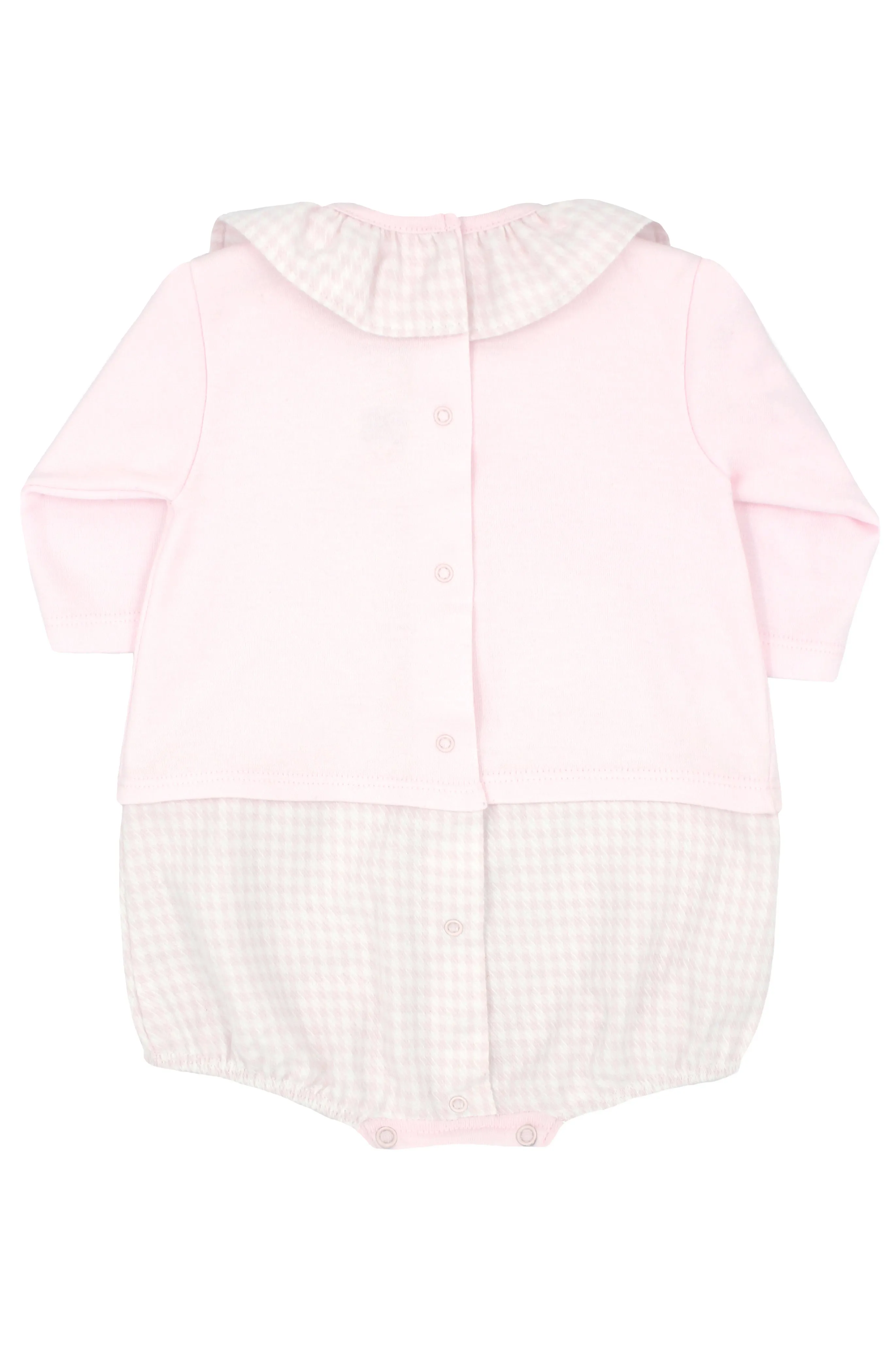 "Maryam" Pink Houndstooth Romper