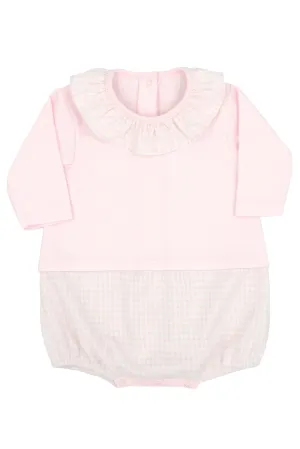 "Maryam" Pink Houndstooth Romper