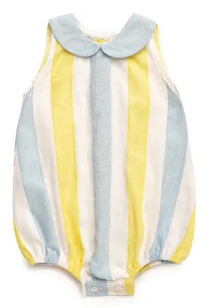 "Nate" Yellow & Blue Striped Romper