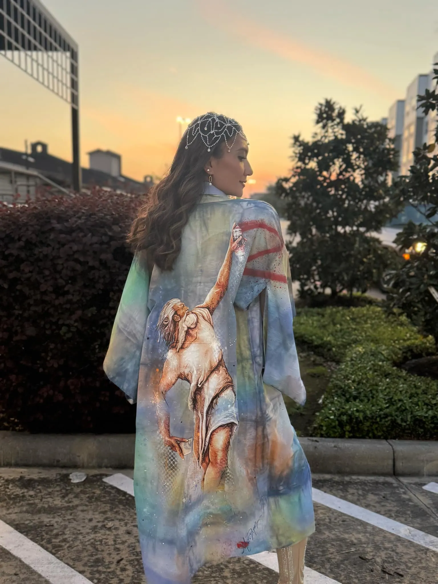 "Préservons la Création" WITH BONUS ART - Reimagined Vintage Kimono - Kimono Zulu Artist Collaboration with Mr.D 1987
