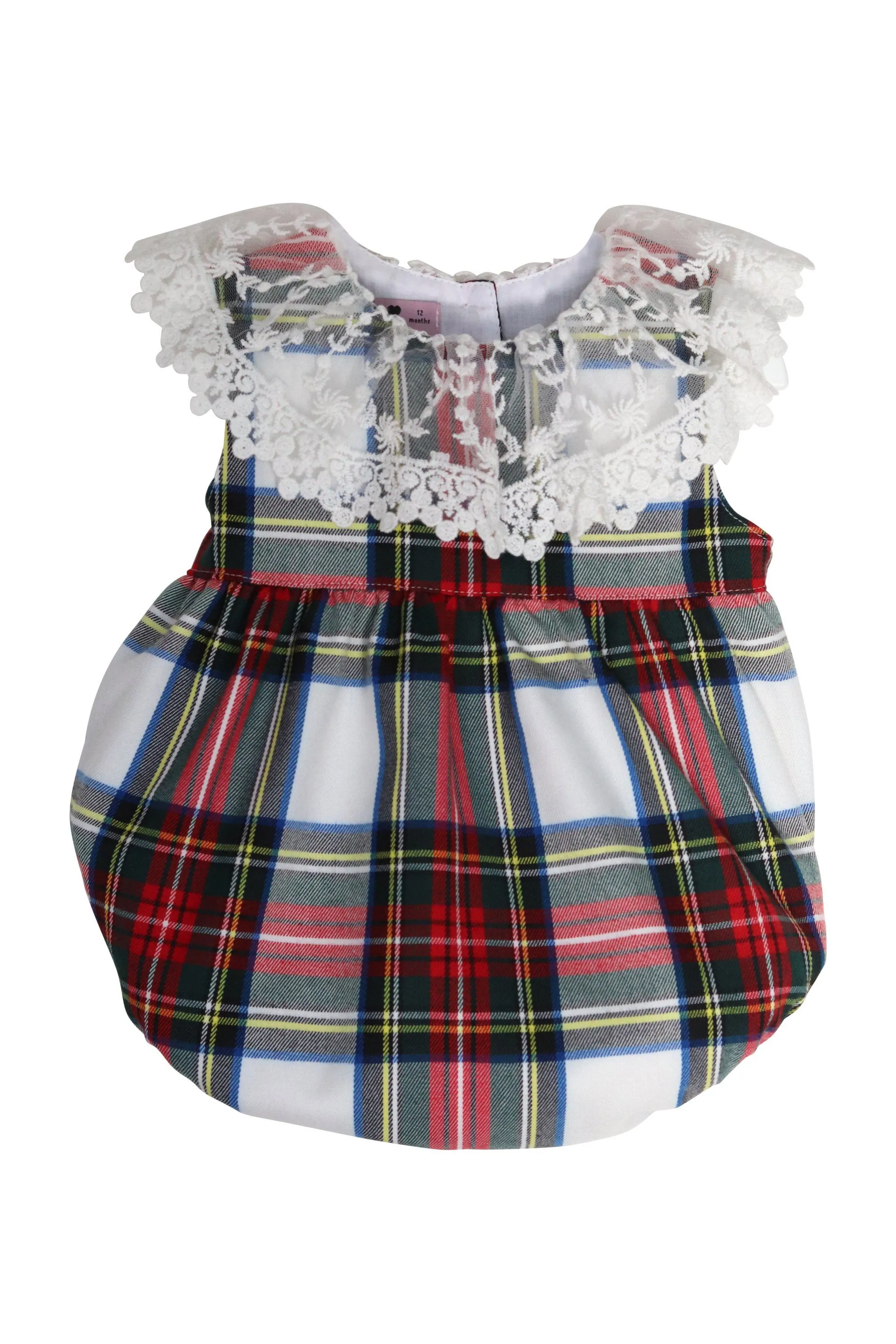 "Seraphina" Red Tartan Lace Romper