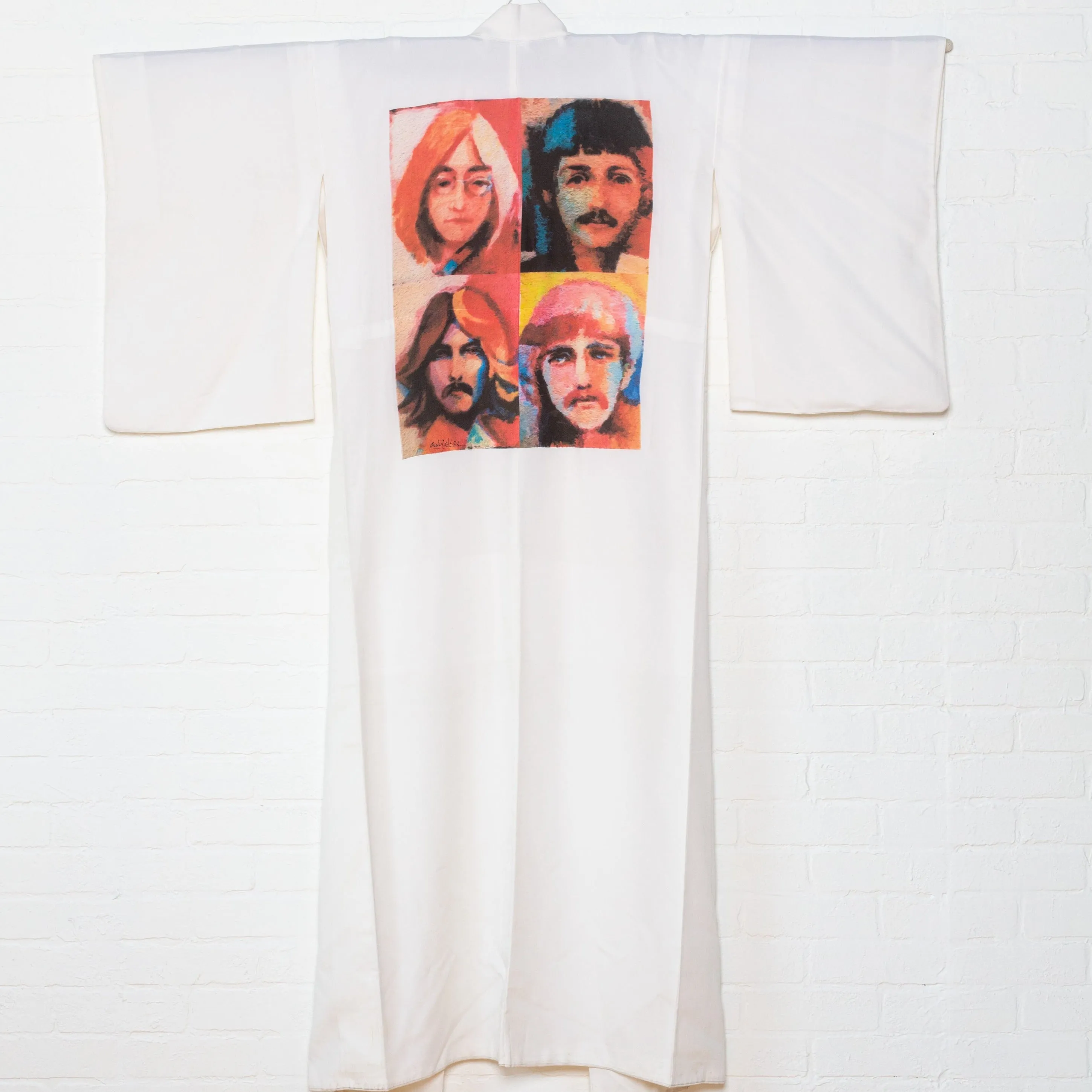 "The Beatles" Reimagined Vintage Kimono - Kimono Zulu Artist Collaboration with David Adickes