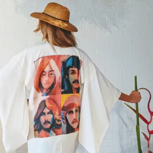 "The Beatles" Reimagined Vintage Kimono - Kimono Zulu Artist Collaboration with David Adickes