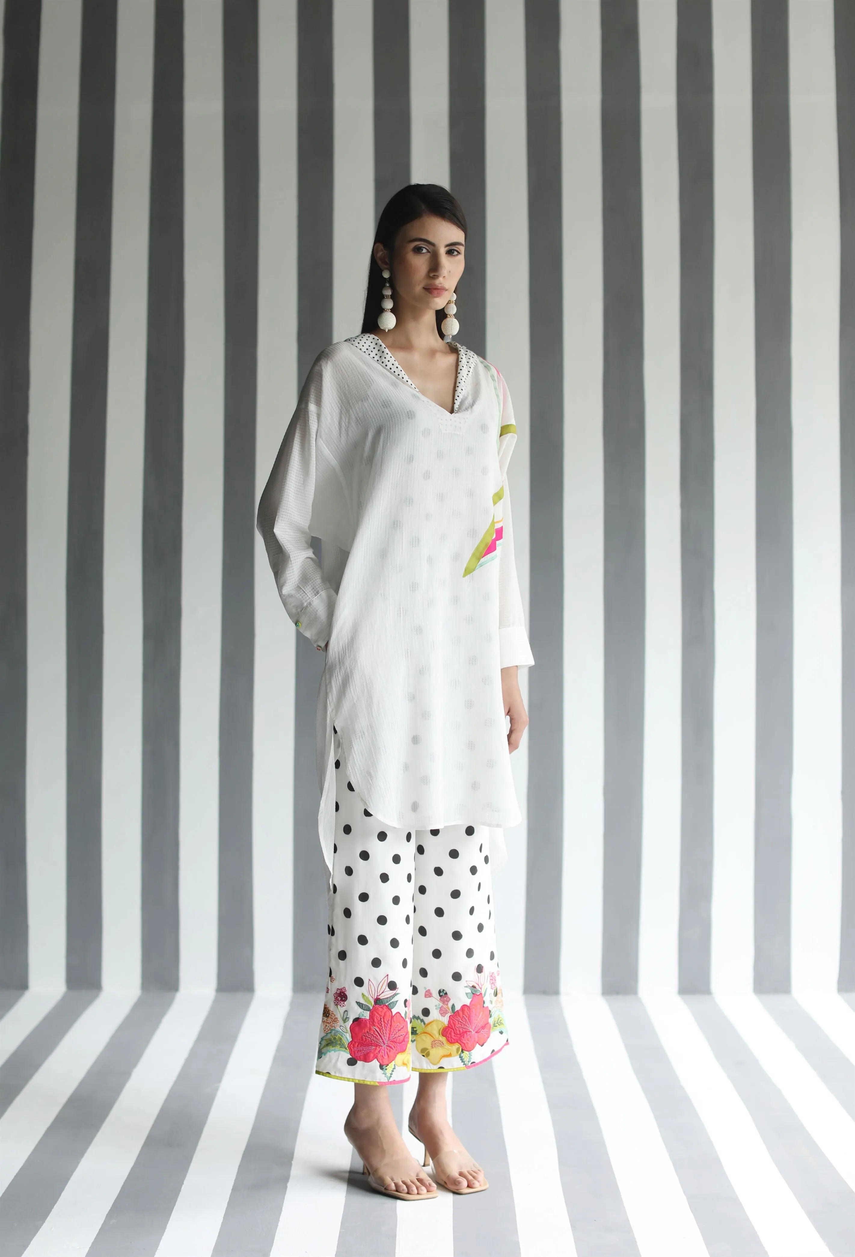 Raji Ramniq I Love To Dot I Cotton Silk Ensemble I Black and White 113