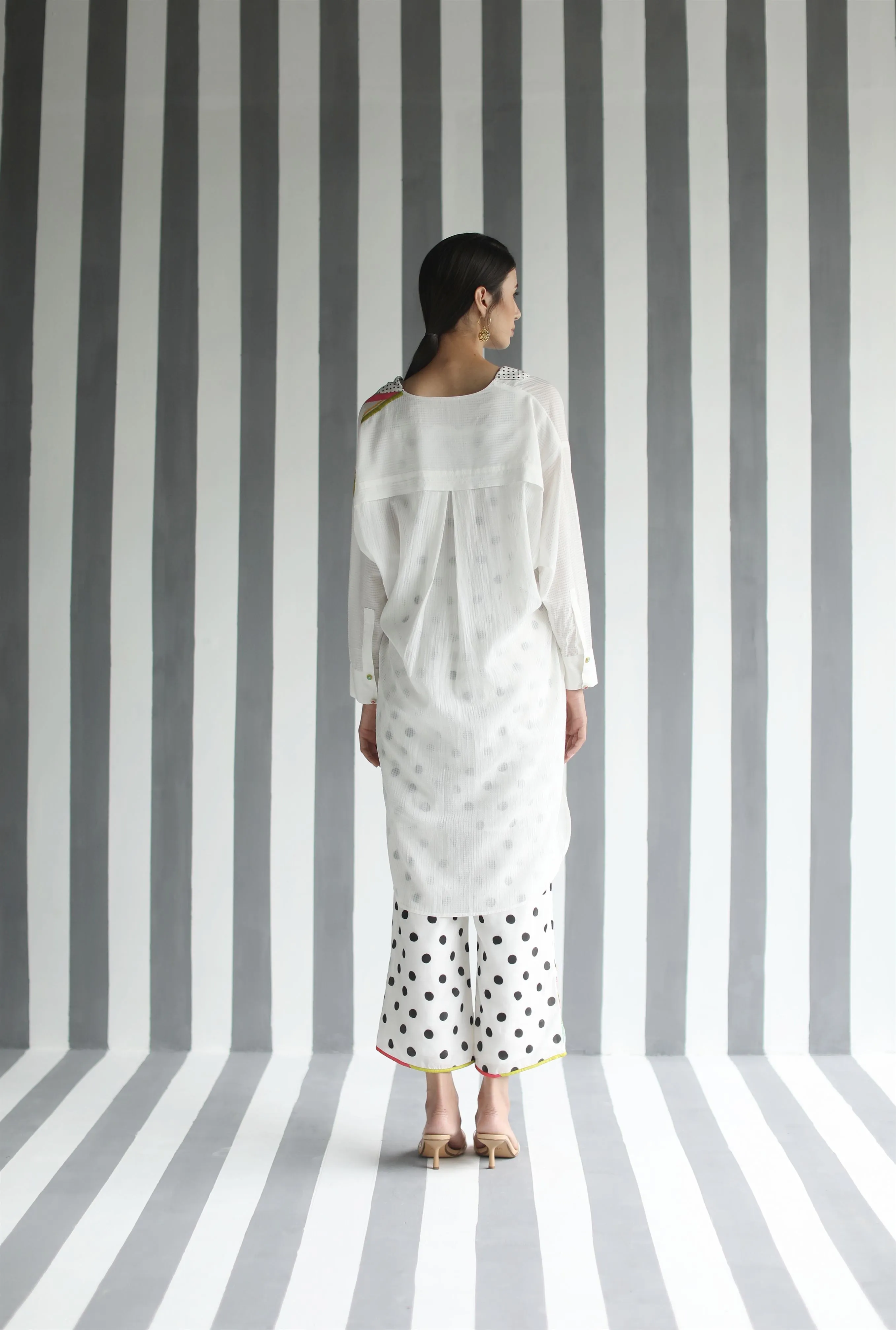 Raji Ramniq I Love To Dot I Cotton Silk Ensemble I Black and White 113