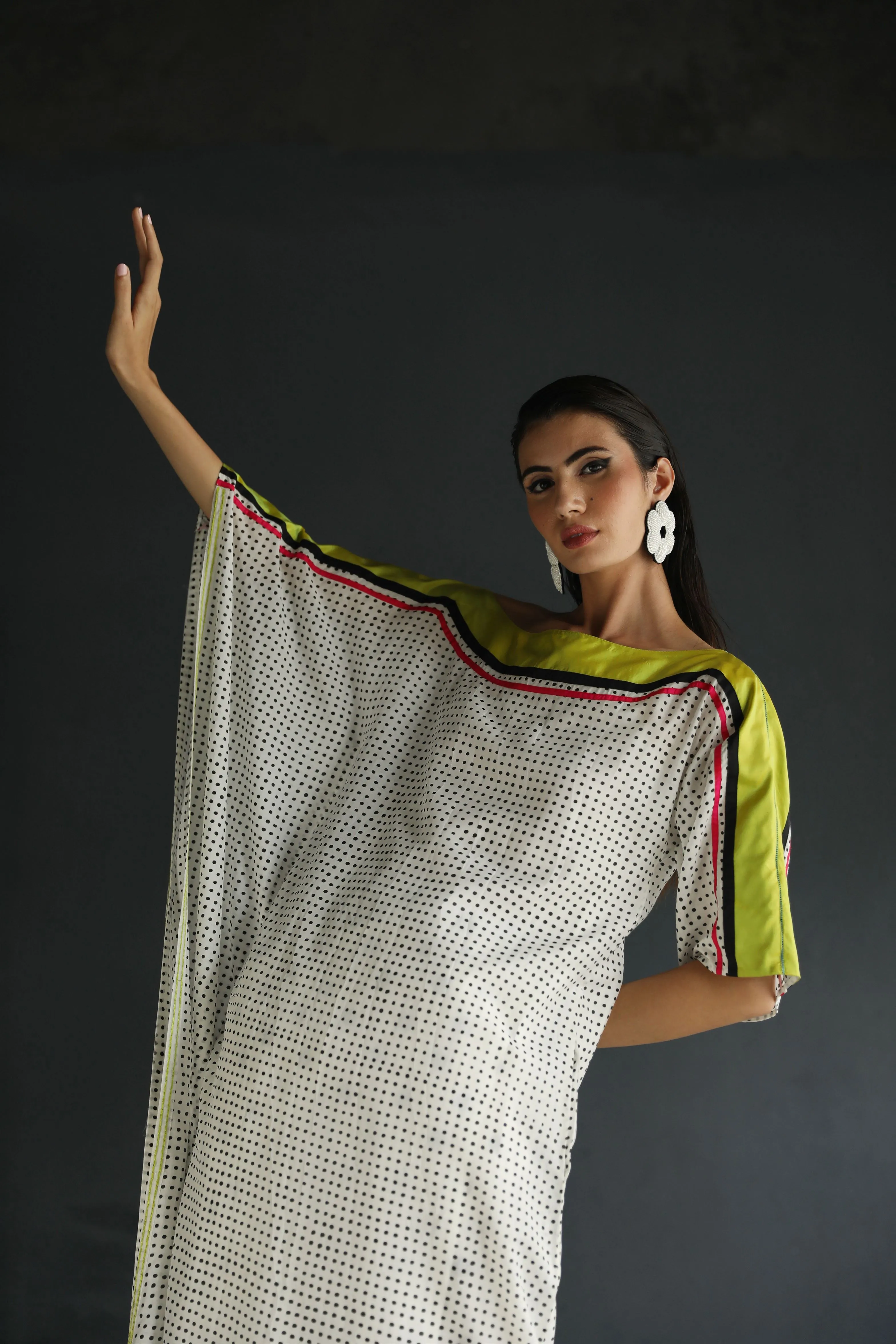 Raji Ramniq I Love To Dot I Cotton Silk Ensemble I Black and White 117