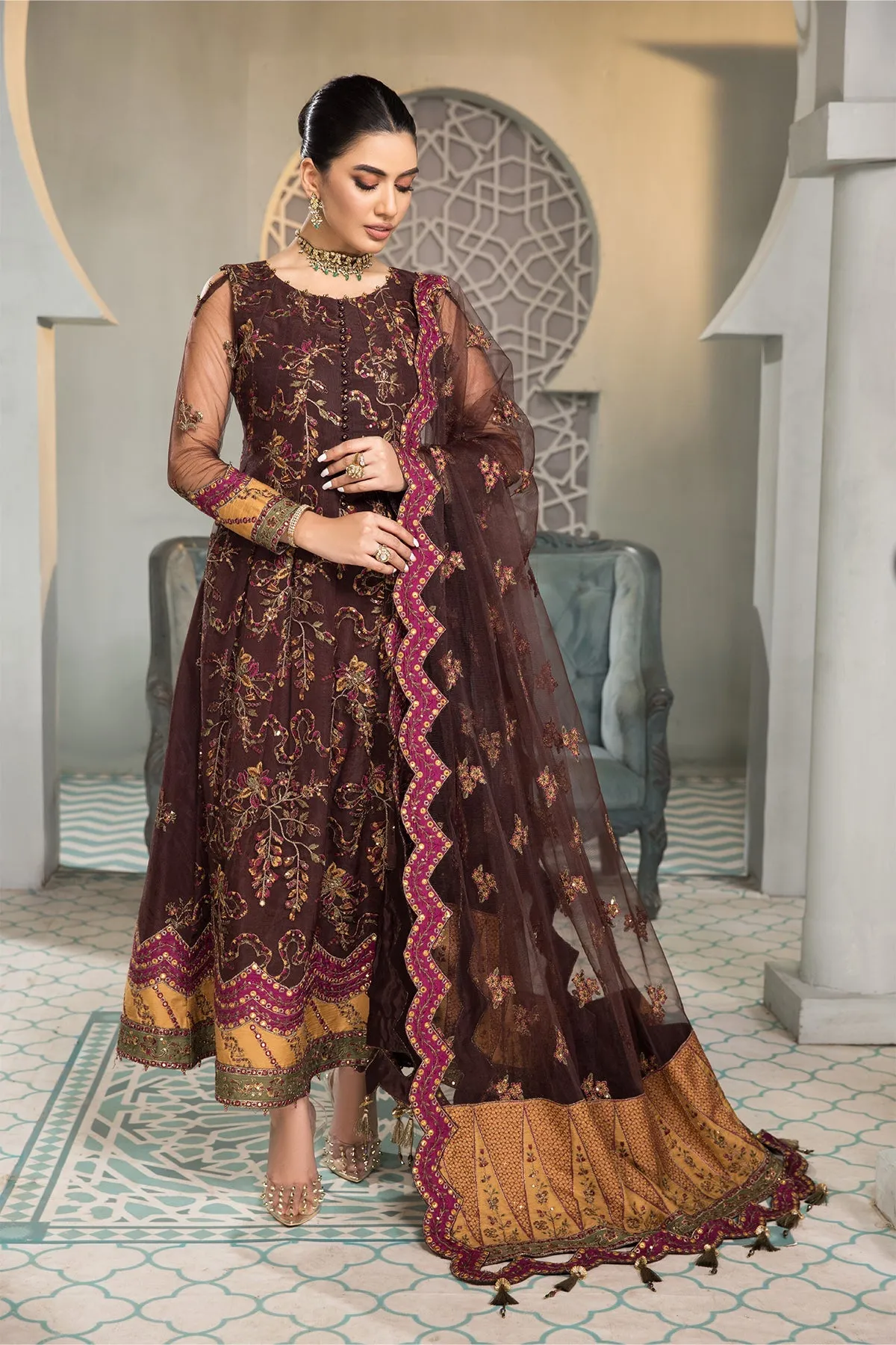 Rajwari Alizeh Fashion Vasl-e-Meeras Festive Edition 2022 | Unstitched Embroidered Net Suits