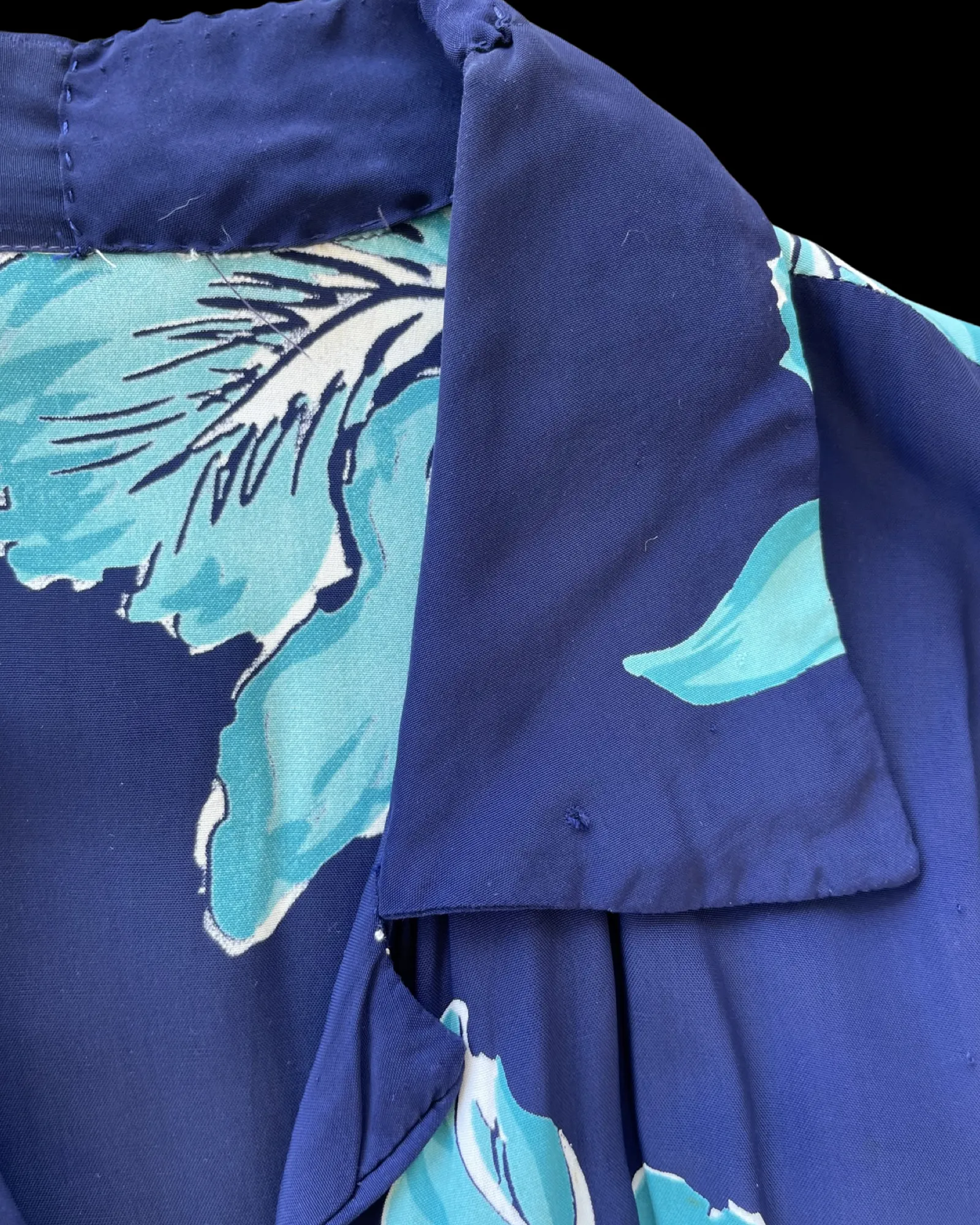 Rare 1940s Cold Rayon Floral Zip Front Palazzo Jumpsuit