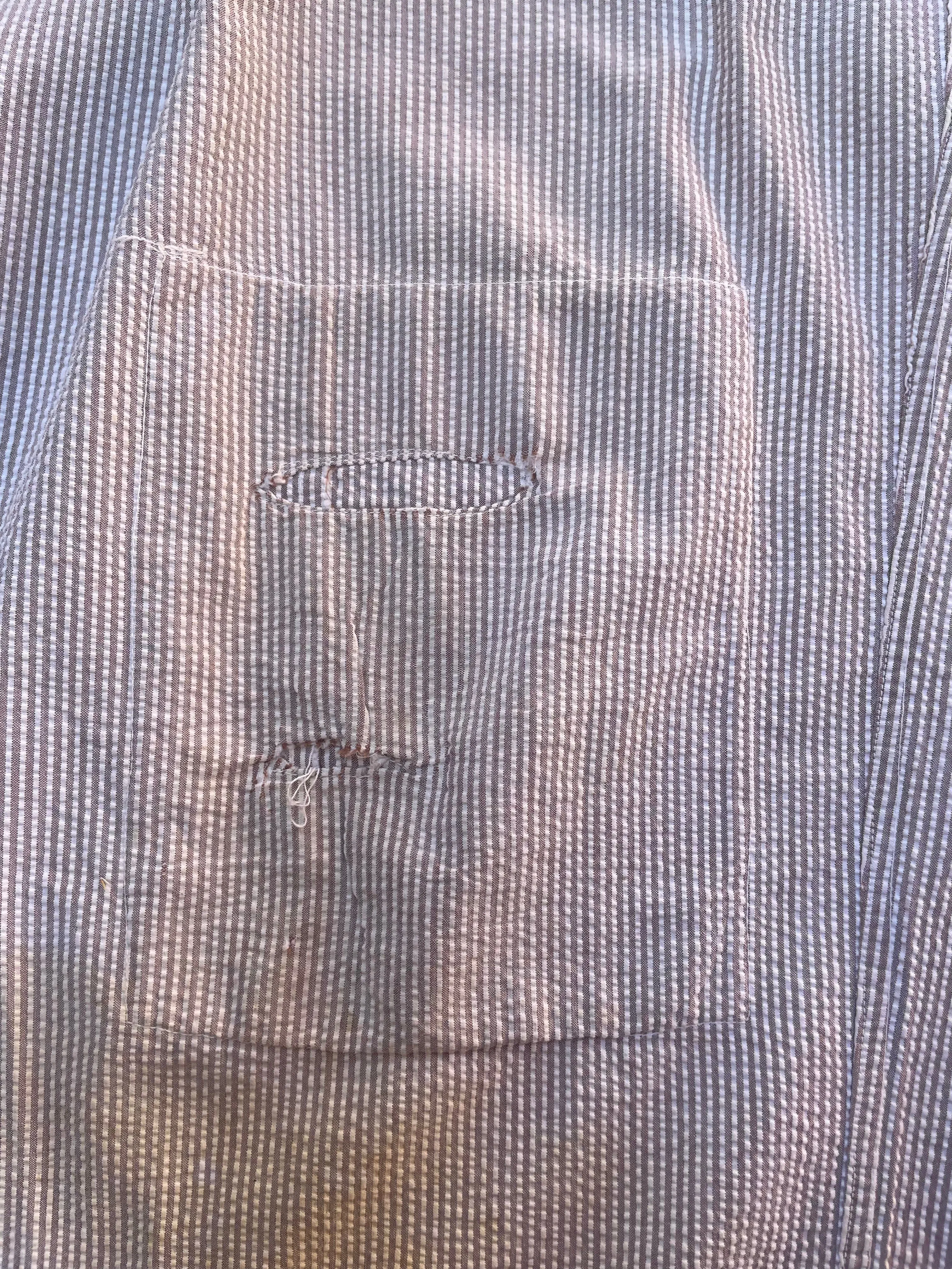 Rare Early 1940s Striped Seersucker Ladies Bib Overalls Set