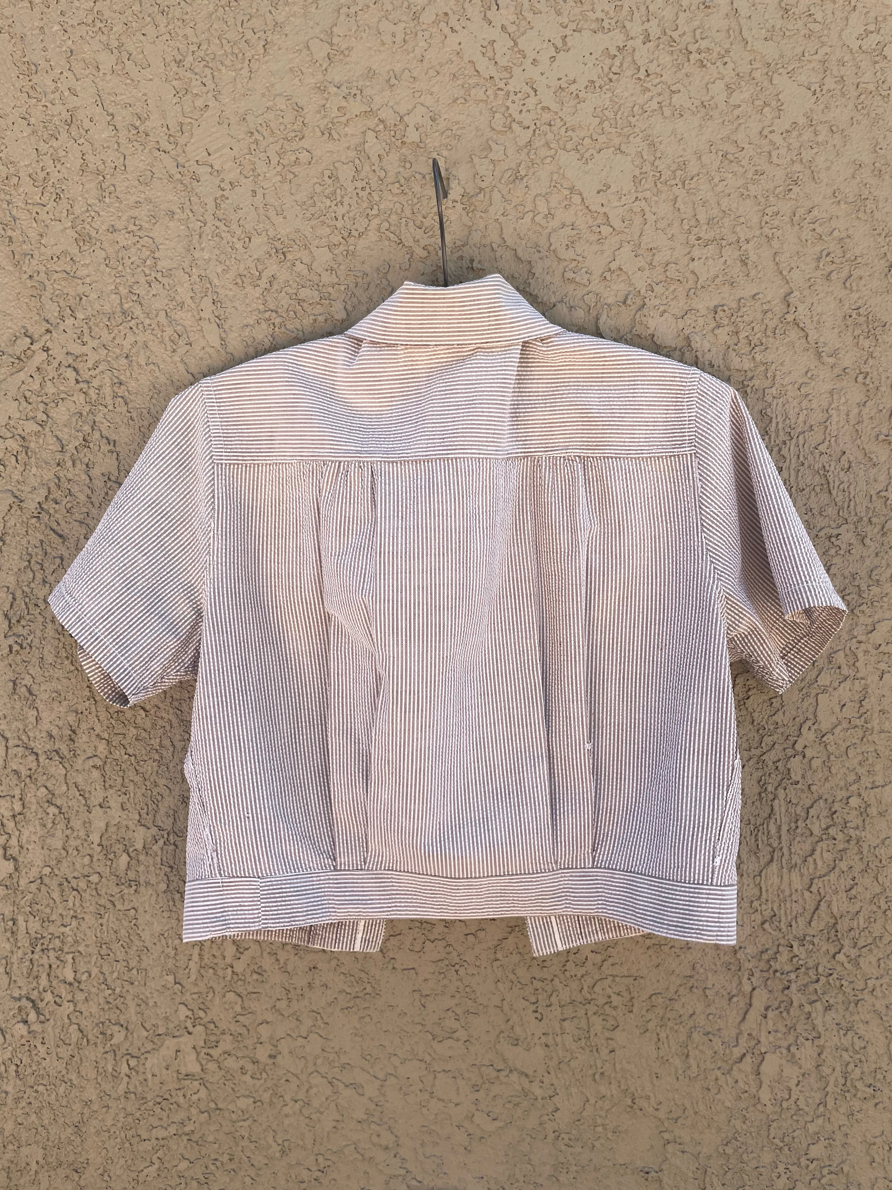 Rare Early 1940s Striped Seersucker Ladies Bib Overalls Set