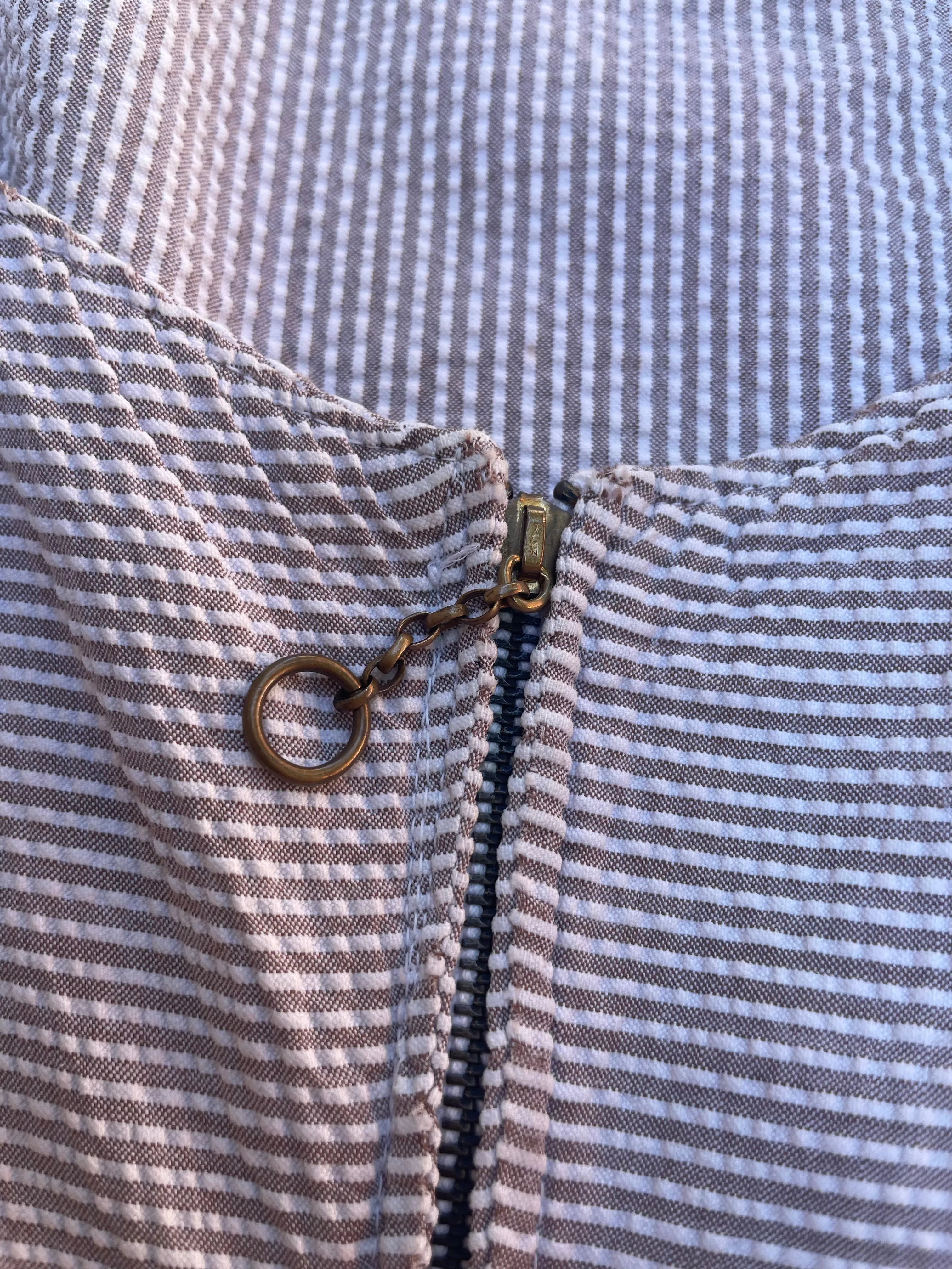 Rare Early 1940s Striped Seersucker Ladies Bib Overalls Set