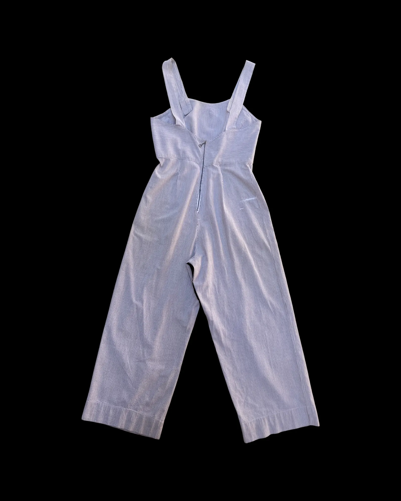 Rare Early 1940s Striped Seersucker Ladies Bib Overalls Set