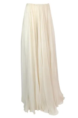 Recent Maria Lucia Hohan Ivory Silk Chiffon Trained Maxi Skirt