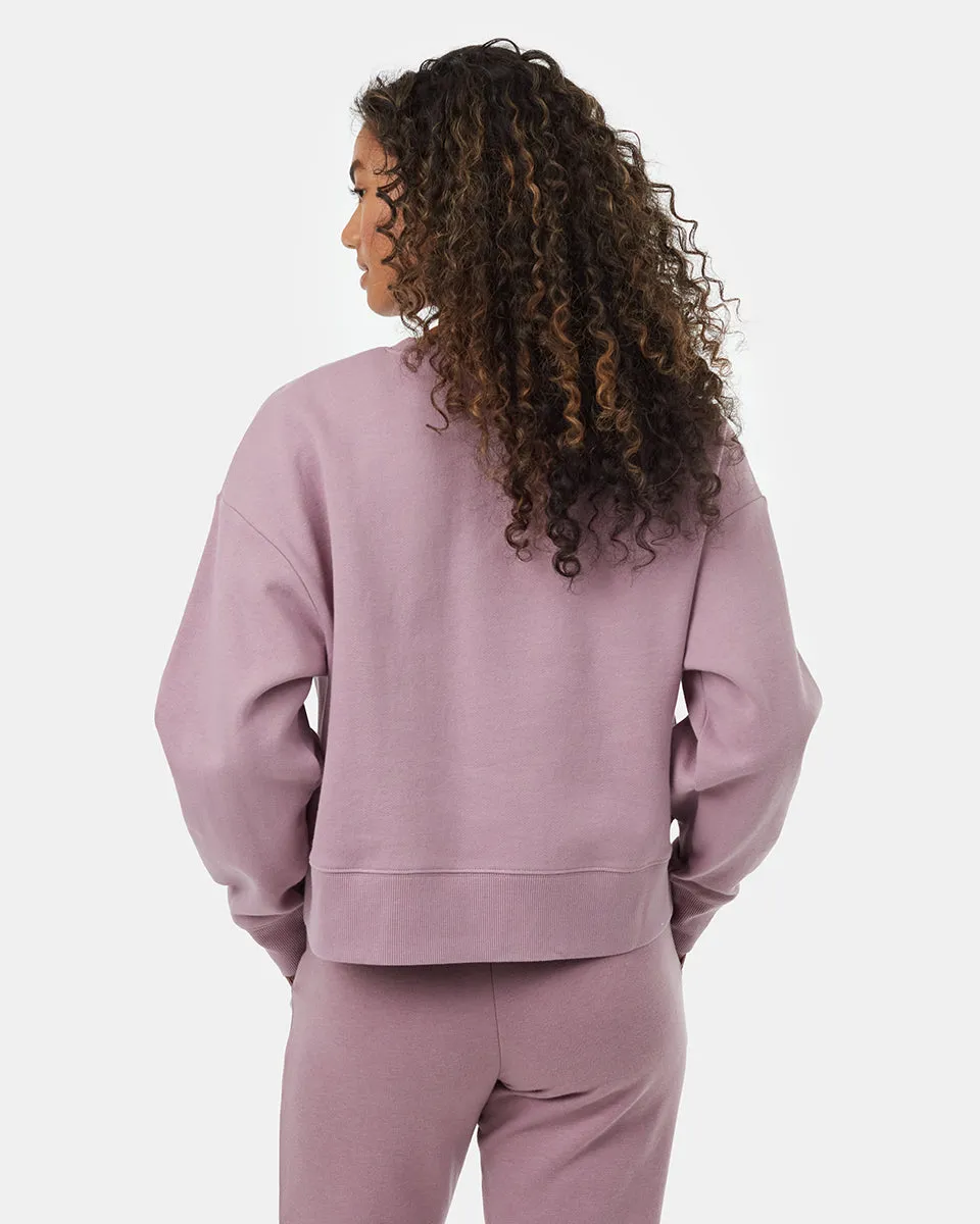 Recycled Cotton Oversized Cropped Crew