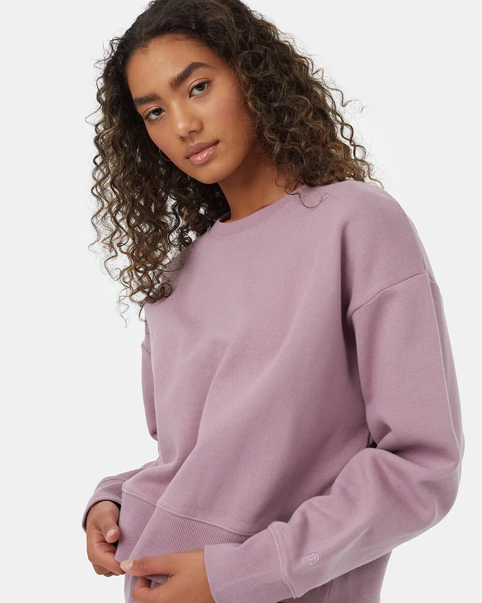 Recycled Cotton Oversized Cropped Crew