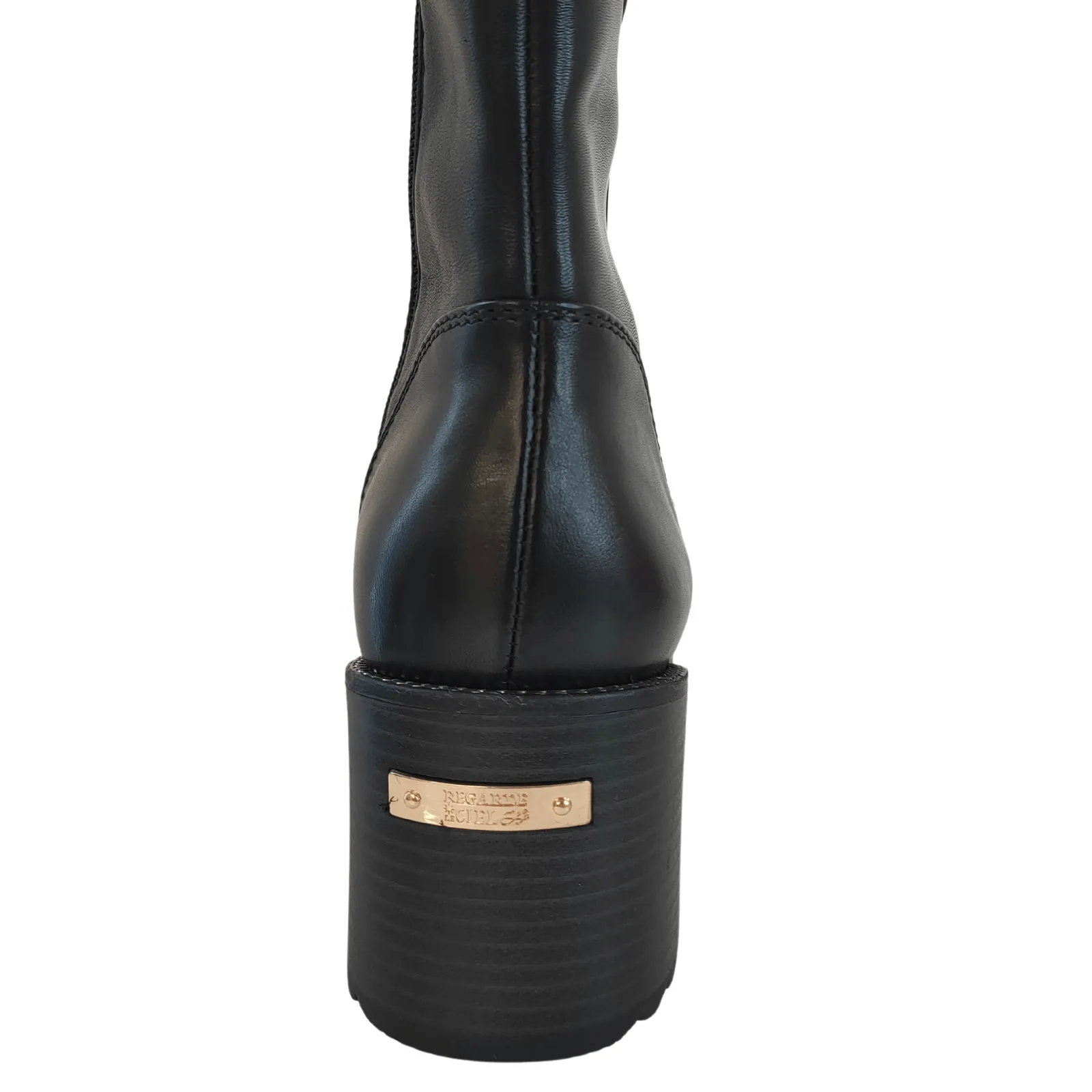 Regarde Le Ciel Elly Black Leather Front Zip Boots