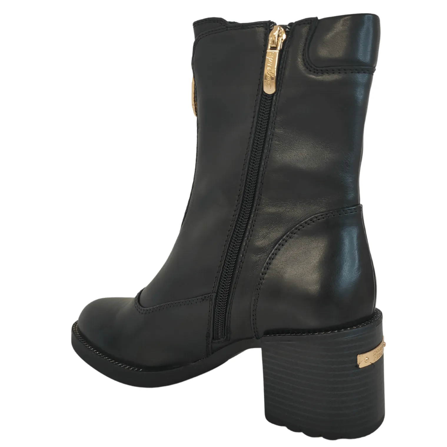 Regarde Le Ciel Elly Black Leather Front Zip Boots