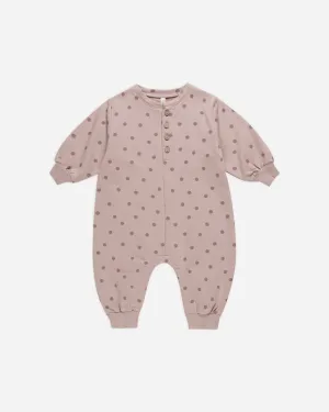 Relaxed Fleece Jumpsuit || Polka Dots