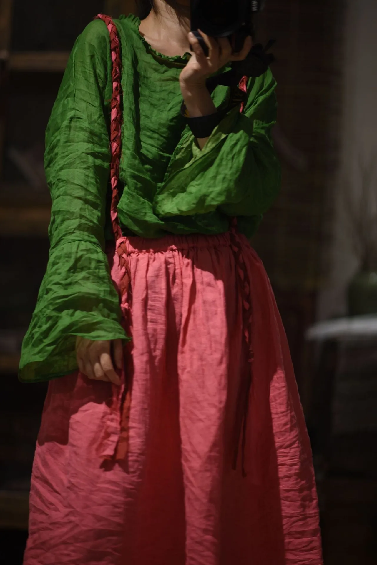 Retro Chiffon Maxi Skirt